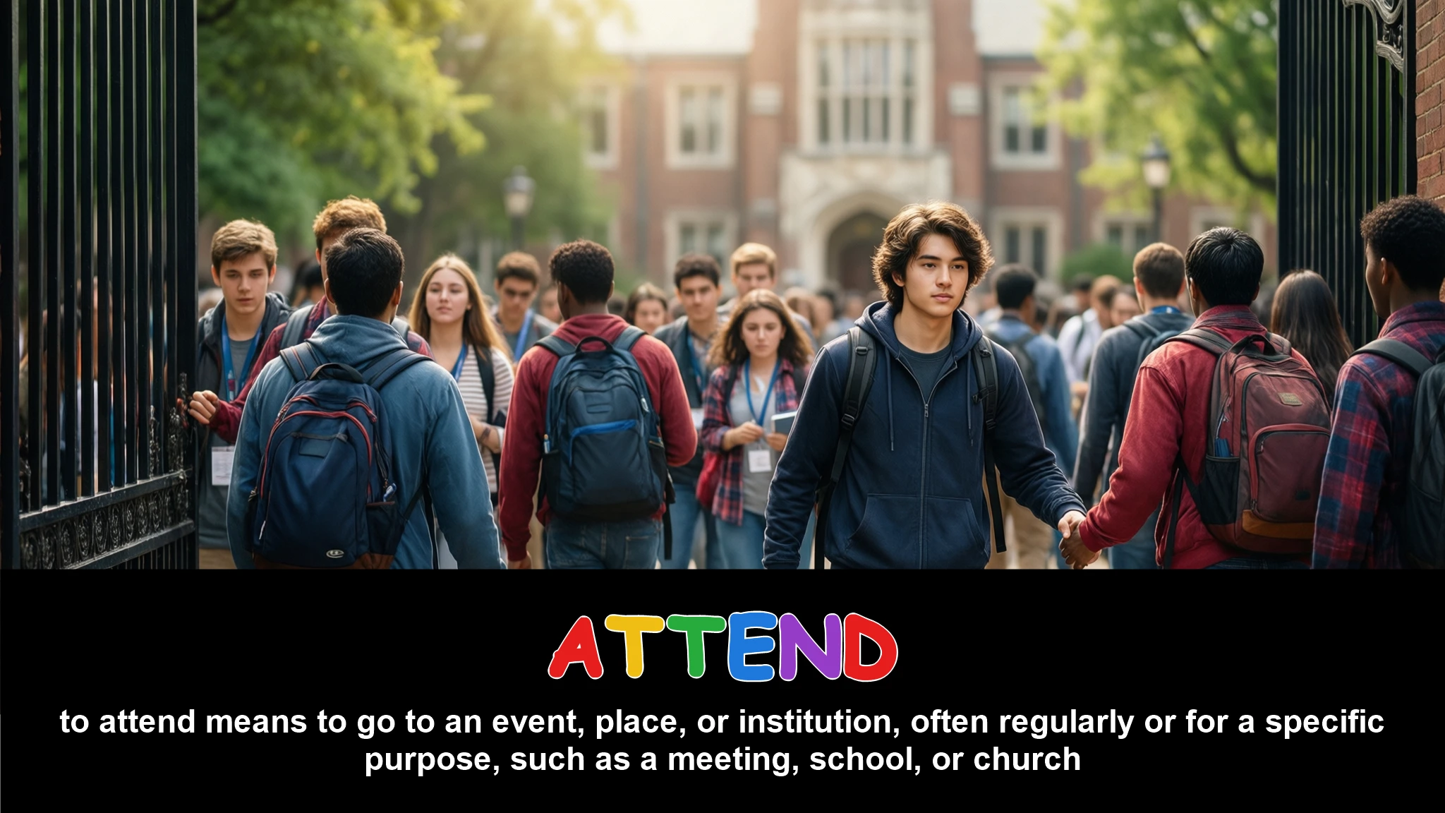 English Illustration for attend